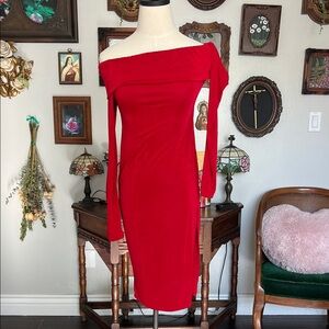 Miss Lola Vibrant Red One-Shoulder Dress